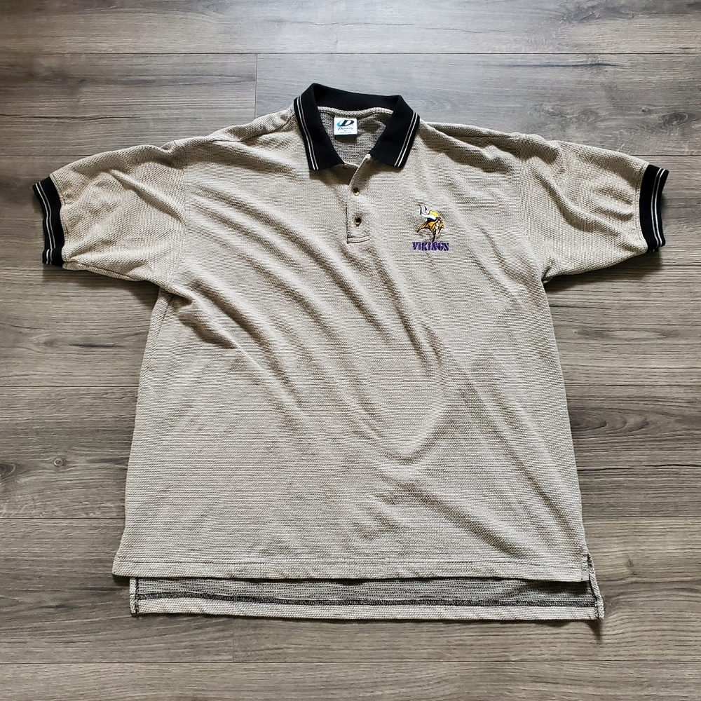 Vintage 90s Dynasty Minnesota Vikings Polo Shirt Mens XL